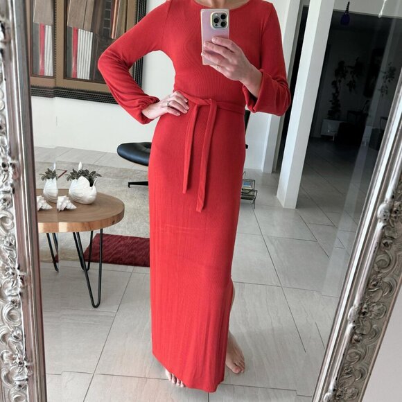 Free People Beach Maxi Burnt Orange Bodycon Dress Size S - Picture 1 of 11